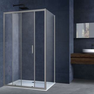 Душевой уголок Vincea Alpha VSR-3AL8011CLGM, 1100*800, вороненая сталь, стекло прозрачное