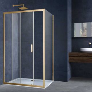 Душевой уголок Vincea Alpha VSR-3AL8012CLG, 1200*800, брашированное золото, стекло прозрачное