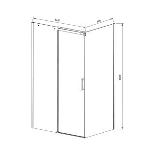 Душевой уголок Vincea Dice VSR-4D8014CL, 1400*800, хром, стекло прозрачное