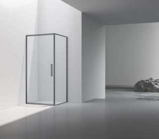 Душевой уголок Vincea Slim 8mm VSR-4SLP9010CLGM, 1000*900, вороненая сталь, стекло прозрачное