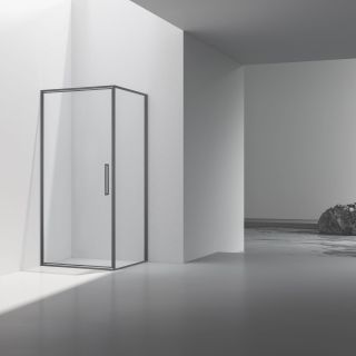 Душевой уголок Vincea Slim 8mm VSR-4SLP9010CLGM, 1000*900, вороненая сталь, стекло прозрачное