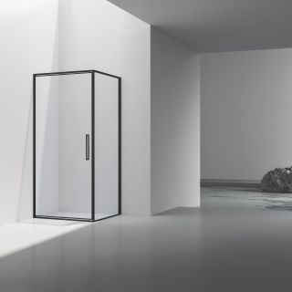 Душевой уголок Vincea Slim 8mm VSR-4SLP9090CLB, 900*900, черный, стекло прозрачное