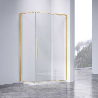 Душевой уголок Vincea Slim-N VSR-4SN9011CLG, 1100*900, брашированное золото, стекло прозрачное