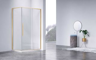 Душевой уголок Vincea Slim-N VSR-4SN9013CLG, 1300*900, брашированное золото, стекло прозрачное