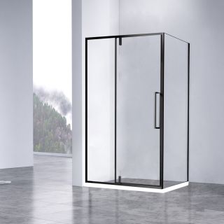 Душевой уголок Vincea Slim-N VSR-4SNP9012CLB, 1200*900, черный, стекло прозрачное