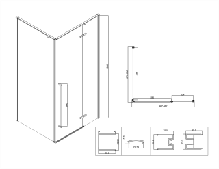Душевой уголок Vincea Slim-N VSR-5SN9010CLB, 1000*900, черный, стекло прозрачное