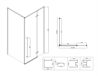 Душевой уголок Vincea Slim-N VSR-5SN9090CLB, 900*900, черный, стекло прозрачное