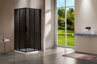 Душевой уголок Vincea Garda VSS-1G8011CGB, 1100*800, черный, стекло тонированное