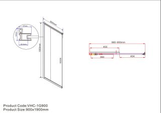 Душевой уголок Vincea Garda VSS-1G8090CLBN, 900*800, брашированный никель, стекло прозрачное