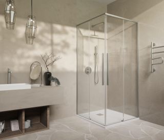 Душевой уголок Vincea Slim-N VSS-4SN8010CLBN, 1000*800, брашированный никель, стекло прозрачное