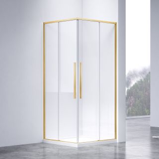Душевой уголок Vincea Slim-N VSS-4SN900CLG, 900*900, брашированное золото, стекло прозрачное