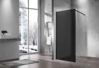 Душевая перегородка Vincea Walk-In VSW-1H900GFB, 900*2000, черный матовый, стекло матовое тонированное