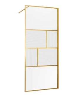 Душевая перегородка Vincea Walk-In VSW-1HC100CFBG 100см брашированное золото стекло прозрачное/рифлёное