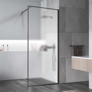 Душевая перегородка Vincea Walk-In HP Art VSW-1HP100FLGM, 1000*2000, вороненая сталь, стекло рифленое