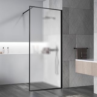 Душевая перегородка Vincea Walk-In HP Art VSW-1HP800FLB, 800*2000, черный матовый, стекло рифленое