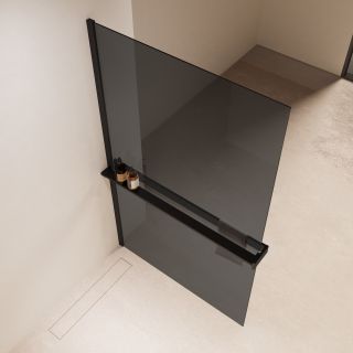 Душевая перегородка Vincea Walk-In VSW-1HR900CGB, 900*2000, черный, стекло тонированное