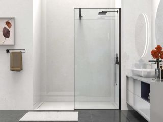 Душевая перегородка Vincea Walk-In HS VSW-1HS800CLB, 800*2000, черный матовый, стекло прозрачное
