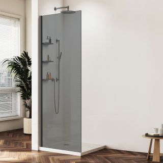Душевая перегородка Vincea Walk-In VSW-1HWS800CGGM, 800*2000, вороненая сталь, стекло тонированное