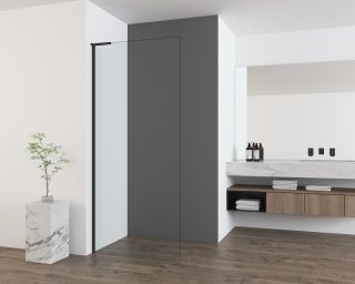 Душевая перегородка Vincea Walk-In VSW-7HA800CLB, 800*2000, черный матовый, стекло прозрачное