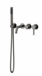 Смеситель для ванны Vincea Villa VTFW-1VL1GM, встраиваемый, вороненая сталь