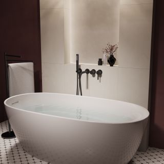 Смеситель для ванны Vincea Villa VTFW-1VL1MB, встраиваемый, черный