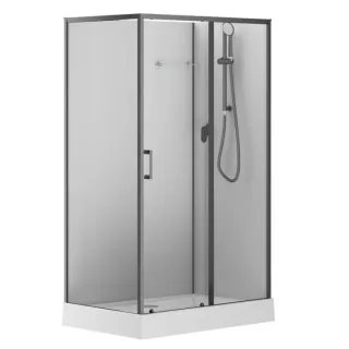 Душевая кабина Aquanet Passion Evo 120R Black 282011 120x80 см профиль чёрный матовый стекло прозрачное