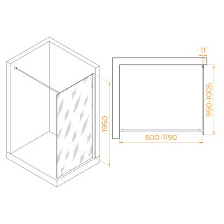Душевая перегородка RGW WA-002B 35100210-14 100см чёрный