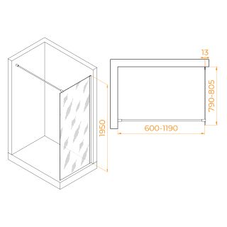 Душевая перегородка RGW WA-010 351001008-11 80см хром