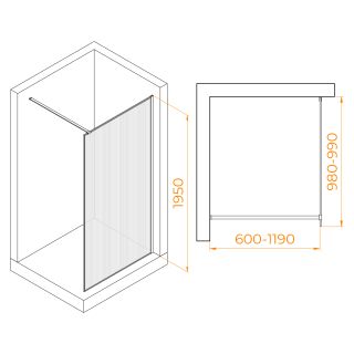 Душевая перегородка RGW WA-08W 06100810-155 100см белый