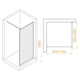 Душевая перегородка RGW WA-08B 06100809-154 90см чёрный