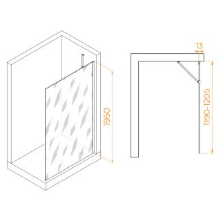 Душевая перегородка RGW WA-110B 351011012-14 120см чёрный