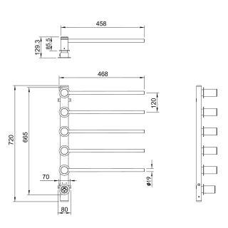 Полотенцесушитель электрический встраиваемый Wonzon & Woghand Hamburg WW-AL315-BR 46x72 см с внутренней частью брашированный никель