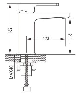 Смеситель для раковины Shevanik S9001H чёрный/хром