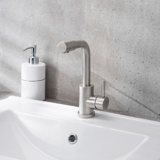 Смеситель для раковины РМС SUS124-001F-3 нержавеющая сталь