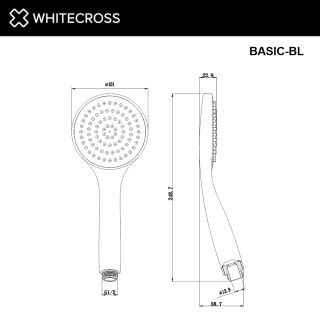 Душевая лейка 1 режим WHITECROSS BASIC-GM оружейная сталь