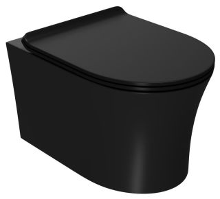 Подвесной унитаз Point Вега PN41711BM безободковый чёрный матовый