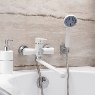 Смеситель для ванны с душем РМС SL77W-006E белый