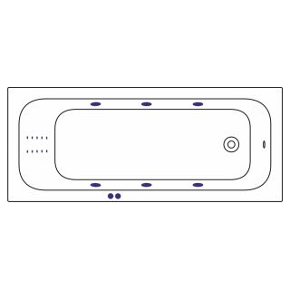 Гидромассажная ванна WHITECROSS Vibe 0105.180075.100.LINENANO.CR 180x75 см Line Nano хром