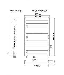Полотенцесушитель электрический Indigo Oktava Slim 3 LСLOKS3E80-50BRRt 80x50 см чёрный муар