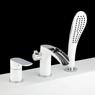 Смеситель на борт ванны Gappo G1148-8 белый/хором