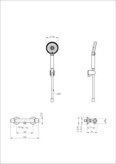Смеситель для душа Wonzon & Woghand INN 5 WW-B2005-A-MB с термостатом чёрный матовый