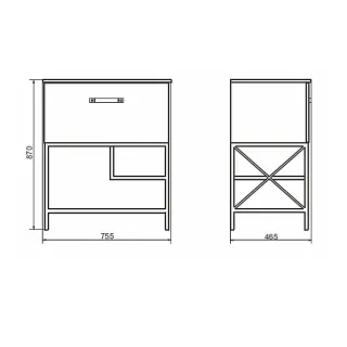 Тумба с раковиной Comforty Бредфорд  00-00013442 75.5 см белый графит