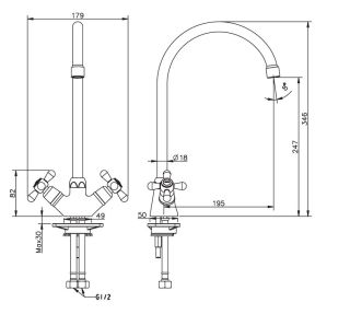 Смеситель для кухни ESKO Vienna VN 06-2 хром