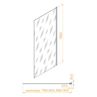 Боковая панель RGW Z-03 06220308-41 80 см хром