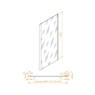 Боковая панель на ванну RGW Z-050-4B 352205407-14 70см чёрный