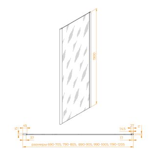 Боковая панель RGW Z-050-5 352205508-11 80см хром