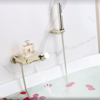 Смеситель для ванны Boheme Stick 123-GG золото