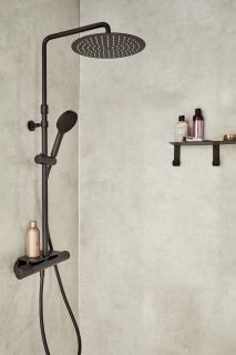 Душевая стойка Jacob Delafon Metro с полкой чёрный E26589-BL