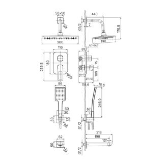 Душевой комплект IDDIS Slide SLIBL03i68 чёрный матовый