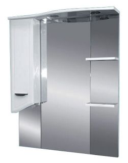 Зеркальный шкаф с подсветкой Misty Дрея 85см левый белый